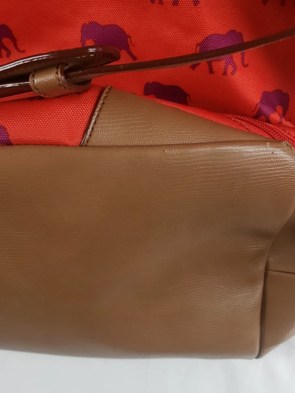 Stella & Dot Red & Purple Elephant Weekender Bag